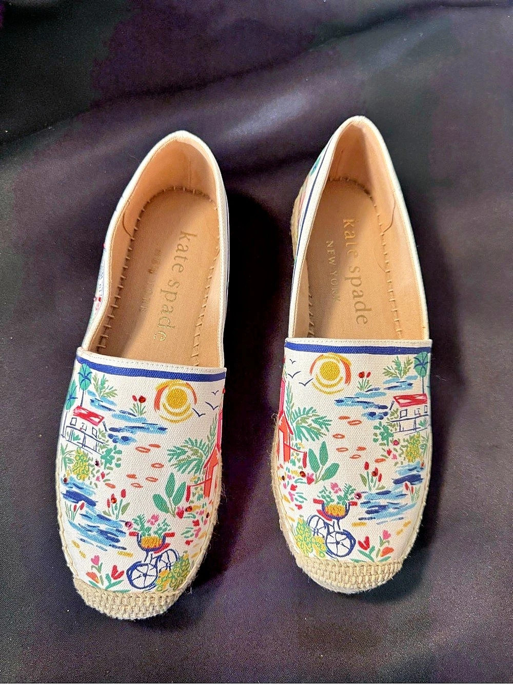kate spade new york Coastal Scenic Canvas Espadrilles US 8